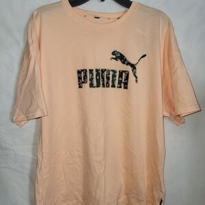 Nwt Womens Size Medium Puma Peach Short Sleeved Tee Shirt